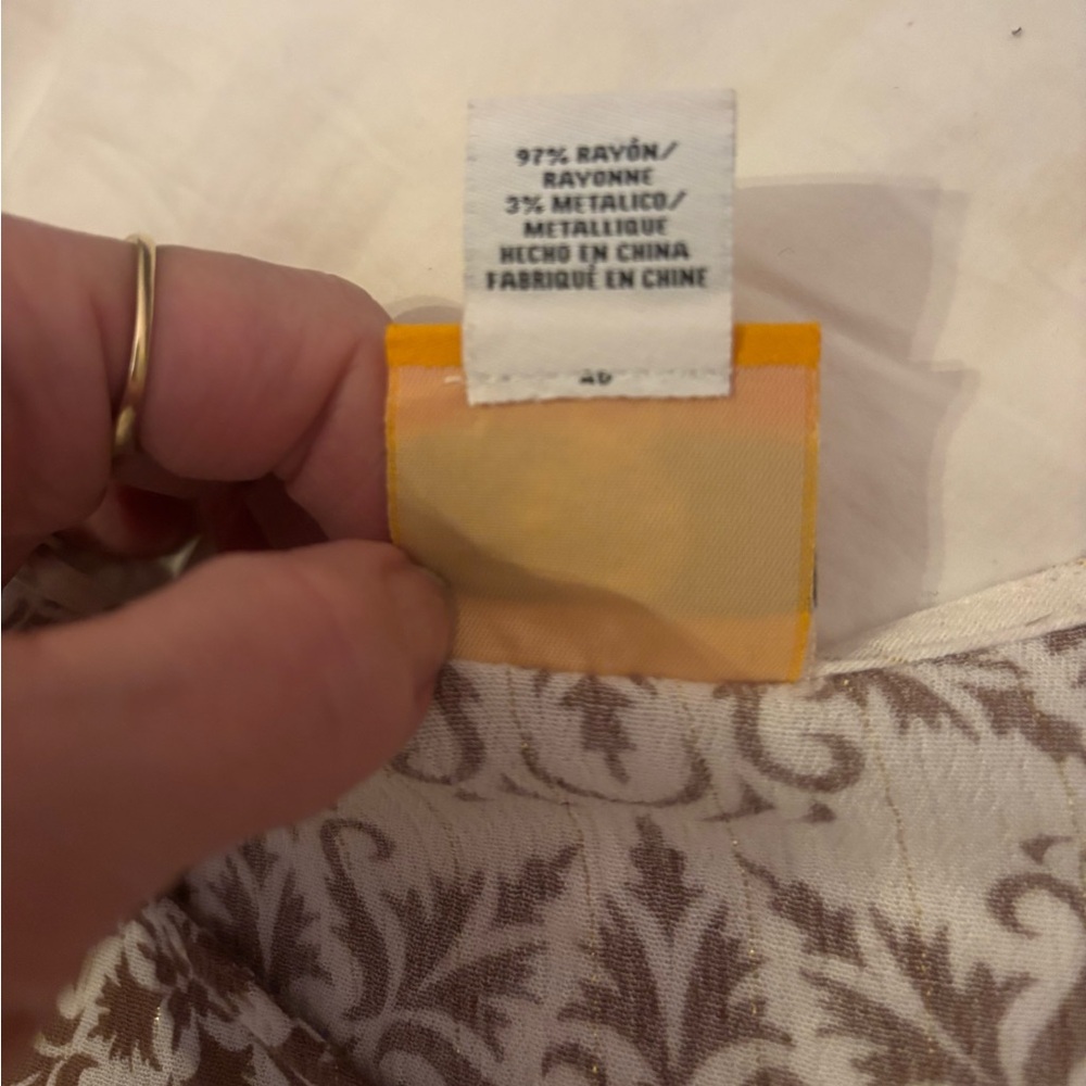 Ruby Rd. Cream And Brown Patterned Blouse - image 6